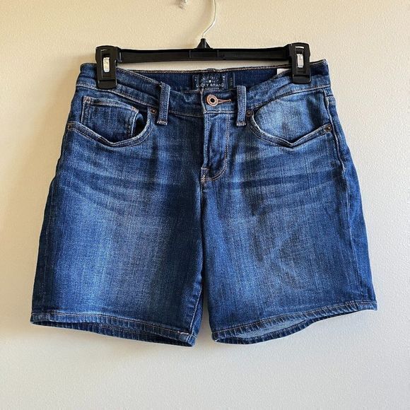 Lucky Brand Womens Size 00‎ / 24 The Roll Up Denim Short Actual Blue Jeans - Picture 1 of 7